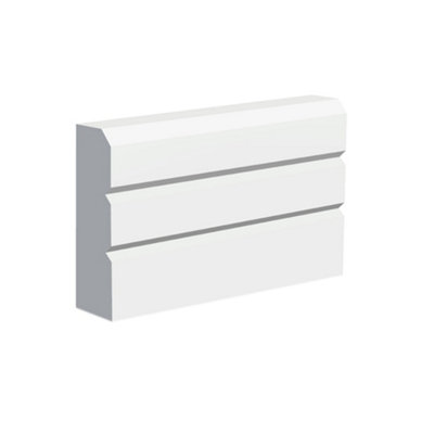 National Skirting V-Groove II MDF Architrave - 70mm x 18mm x 3040mm, Primed