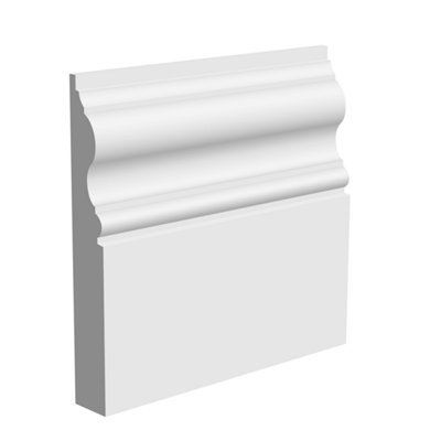 National Skirting Valencia MDF Skirting Board - 120mm x 18mm x 3040mm, Primed, No Rebate