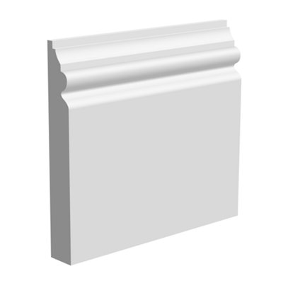 National Skirting Venice MDF Skirting Board - 140mm x 18mm x 4200mm, Primed, No Rebate