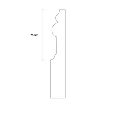 National Skirting Victorian II MDF Skirting Board - 300mm x 18mm x 4200mm, Primed