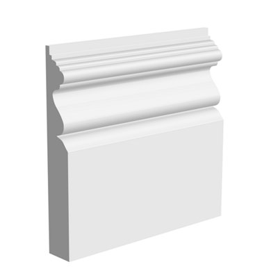 National Skirting Victorian MDF Skirting Board  - 120mm x 18mm x 3040mm, Primed, No Rebate