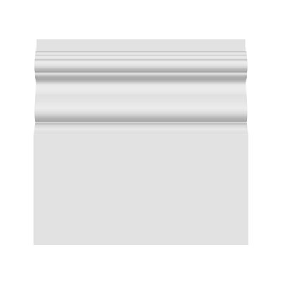 National Skirting Victorian MDF Skirting Board  - 300mm x 18mm x 3040mm, Primed, No Rebate