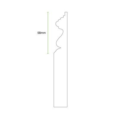 National Skirting Victorian MDF Skirting Board  - 300mm x 18mm x 3040mm, Primed, No Rebate