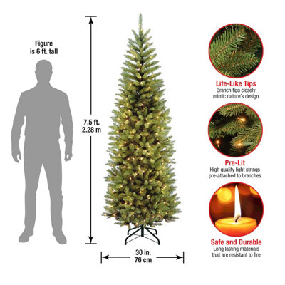 National Tree Company Pre-Lit Kingswood Fir Artificial Christmas Tree 7.5ft