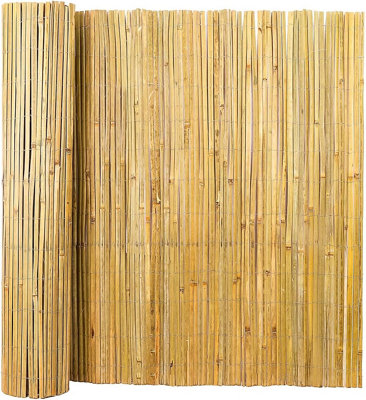 Natural Bamboo Slat Garden Screening Fence Roll Outdoor Bamboo Privacy ...