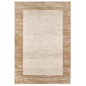 Natural Beige Distressed Bordered Area Rug 120x170cm