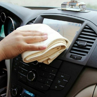 Natural Sheepskin Leather Car Cleaning Cloth – Super Absorbent Drying Shammy Towel