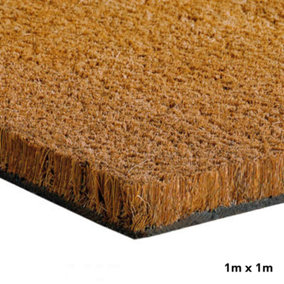 Natural Coconut Coir Matting 1m Width Indoor Outdoor Use Heavy Duty Entrance Matting (1m x 1.m)