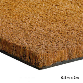 Natural Coconut Coir Matting 2m Width Indoor Outdoor Use Heavy Duty Entrance Matting (0.5m x 2m)