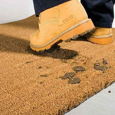 Natural Coconut Coir Matting 2m Width Indoor Outdoor Use Heavy Duty Entrance Matting (1m x 2m)