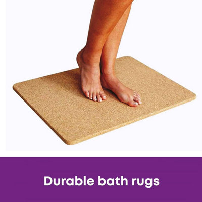 Natural Cork Bath Mats Moisture Resistant & Anti-Microbial Bath Corkboard - 12 mm Thickness, 46 x 62 cm
