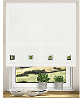 Natural Easy Fit Trimmable Square Eyelet Roller Blinds 165cm Drop 240cm Wide