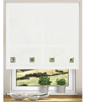 Curtains | Square Eyelet Edge Roller Blind 165cm Drop Aubergine | New