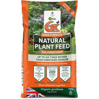 Natural Fibrous Fertiliser 15Kg Organic Garden Soil Enricher