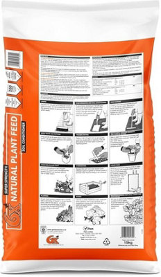 Natural Fibrous Fertiliser 15Kg Organic Garden Soil Enricher