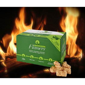 Natural Flamers Wood Wool Firelighters Box Of 200 For Stoves Wood Burners BBQs
