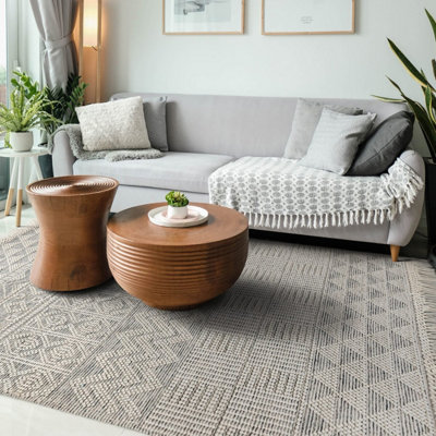 Natural Geometric Kilim Luxurious Modern Wool Moroccan Handmade Rug for Living Room and Bedroom-200cm X 280cm