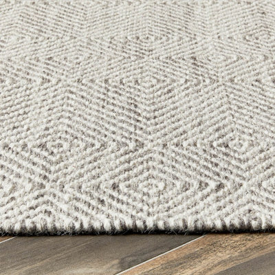 Natural Geometric Wool Modern Geometric Handmade Rug for Living Room and Bedroom-80cm X 150cm