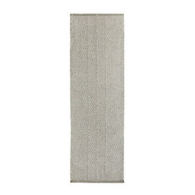 Natural Geometric Wool Rug, Handmade Modern Rug, Easy to Clean Rug for Bedroom, LivingRoom, & DiningRoom-67 X 200cm (Runner)