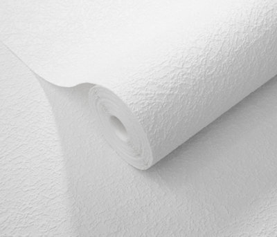 Natural Grain - Textured White Paintable Wallpaper - Paste the Wall