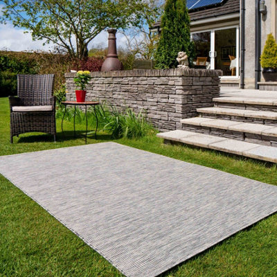 Natural Greige Soft Plastic Value Indoor Outdoor Weatherproof Washable Area Rug 117x170cm