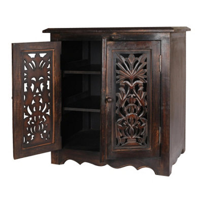 Dark wood shoe cupboard discount
