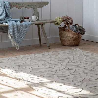 Natural Handmade Nature Print Handmade Wool Rug For Living Room-140cm X 200cm ( 4ft. 7in. X 6ft. 6in.)