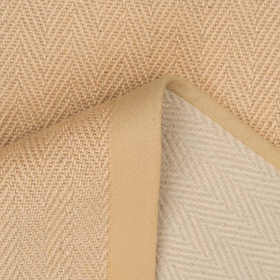 Natural Jute Beige Cotton Border Area Rug 80x150cm