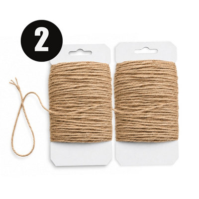 Natural Jute Twine 120m x 2mm Strong Brown Garden String for Plant Ties ...
