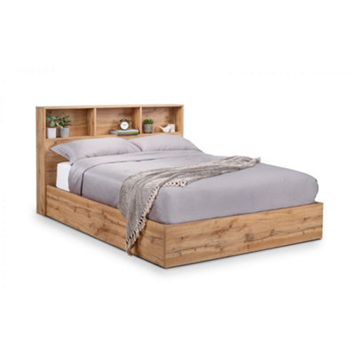 Natural Oak Ottoman Storage Bed - Single 3ft (90cm)