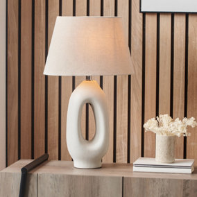 Natural Organic Tall Ceramic Table Lamp