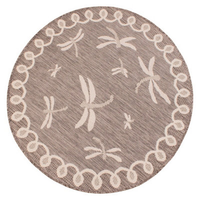Natural Outdoor Rug, Animal Bordered Stain-Resistant Rug For Patio ...