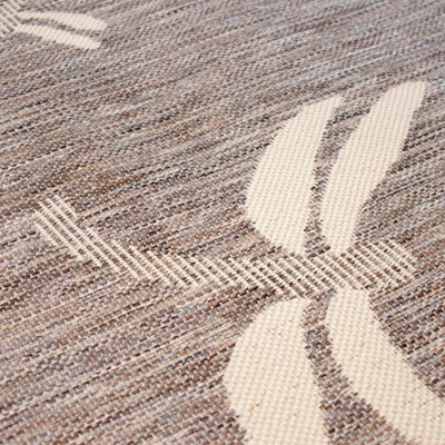 Natural Outdoor Rug, Animal Bordered Stain-Resistant Rug For Patio ...