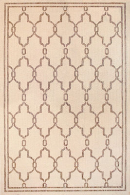 Natural Outdoor Rug, Geometric Stain-Resistant Rug For Patio Decks ...