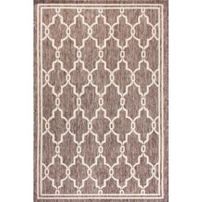 Natural Outdoor Rug, Geometric Stain-Resistant Rug For Patio Garden Balcony, Modern Outdoor Area Rug-120cm X 170cm