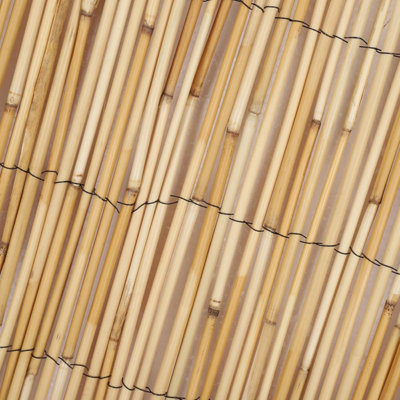 Natural Peeled Reed Garden Bamboo Screen Fencing (H)1.2m (W)4m