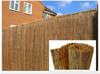 Natural Peeled Reed Screening Roll Garden Screen Fence Fencing Panel H 1m x W 4m
