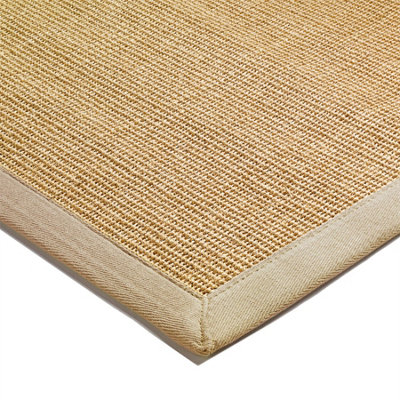 Natural Plain Easy To Clean Bordered Rug For Dining Room Bedroom And Living Room-120cm X 180cm
