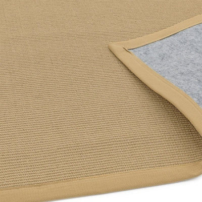 Natural Plain Easy To Clean Bordered Rug For Dining Room Bedroom And Living Room-120cm X 180cm