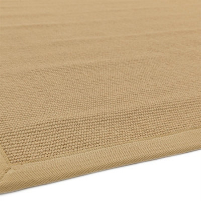 Natural Plain Easy To Clean Bordered Rug For Dining Room Bedroom And Living Room-120cm X 180cm