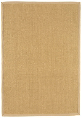 Natural Plain Easy To Clean Bordered Rug For Dining Room Bedroom And ...