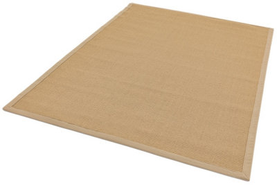 Natural Plain Easy To Clean Bordered Rug For Dining Room Bedroom And Living Room-240cm X 340cm