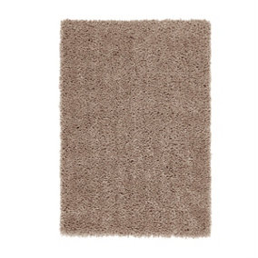 Natural Plain Shaggy Rug, Anti-Shed Easy to Clean Rug, Handmade Modern Rug for Bedroom, & Dining Room-110cm X 160cm