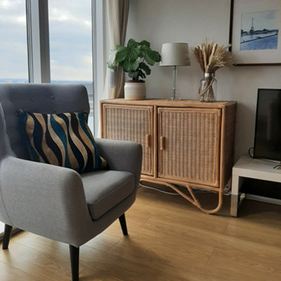 Natural rattan deals cabinet