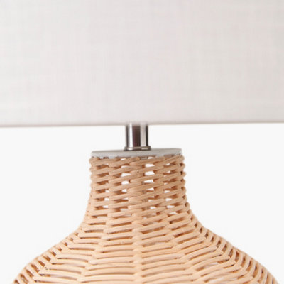 Natural Rattan Table Lamp with Shade