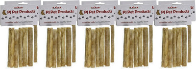 Natural Rawhide Dog Chews Treats Pressed Rolls Assorted Beef Snack Pack of 50