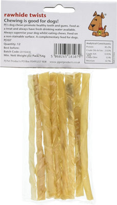 Natural Rawhide Dog Chews Treats Twists Beef 21cm Healthy Food Snack ...