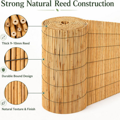 Natural Reed Fence Screening Roll 1.5m x 3m Garden Privacy Screen ...
