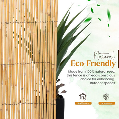 Natural Reed Garden Fence Roll Outdoor Privacy Screening Decorative ...