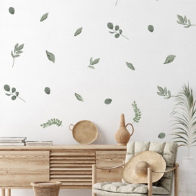 Natural Rustic Leaves Wall Stickers